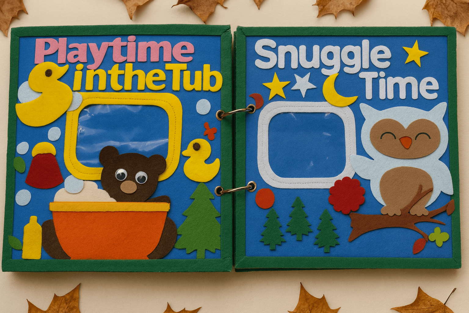 Handmade Felt Baby Memory Book – First Year Keepsake | Personalized Photo Book for Baby Milestones - yarnandyawn