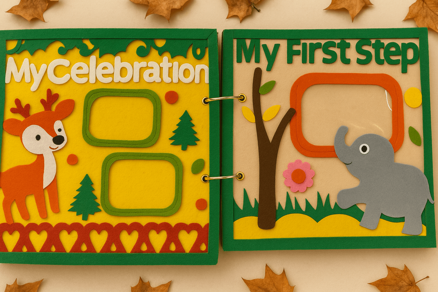 Handmade Felt Baby Memory Book – First Year Keepsake | Personalized Photo Book for Baby Milestones - yarnandyawn