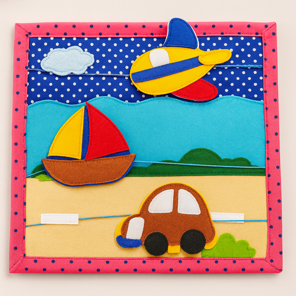 Pink Penguin quiet book - 7 activity pages - yarnandyawn