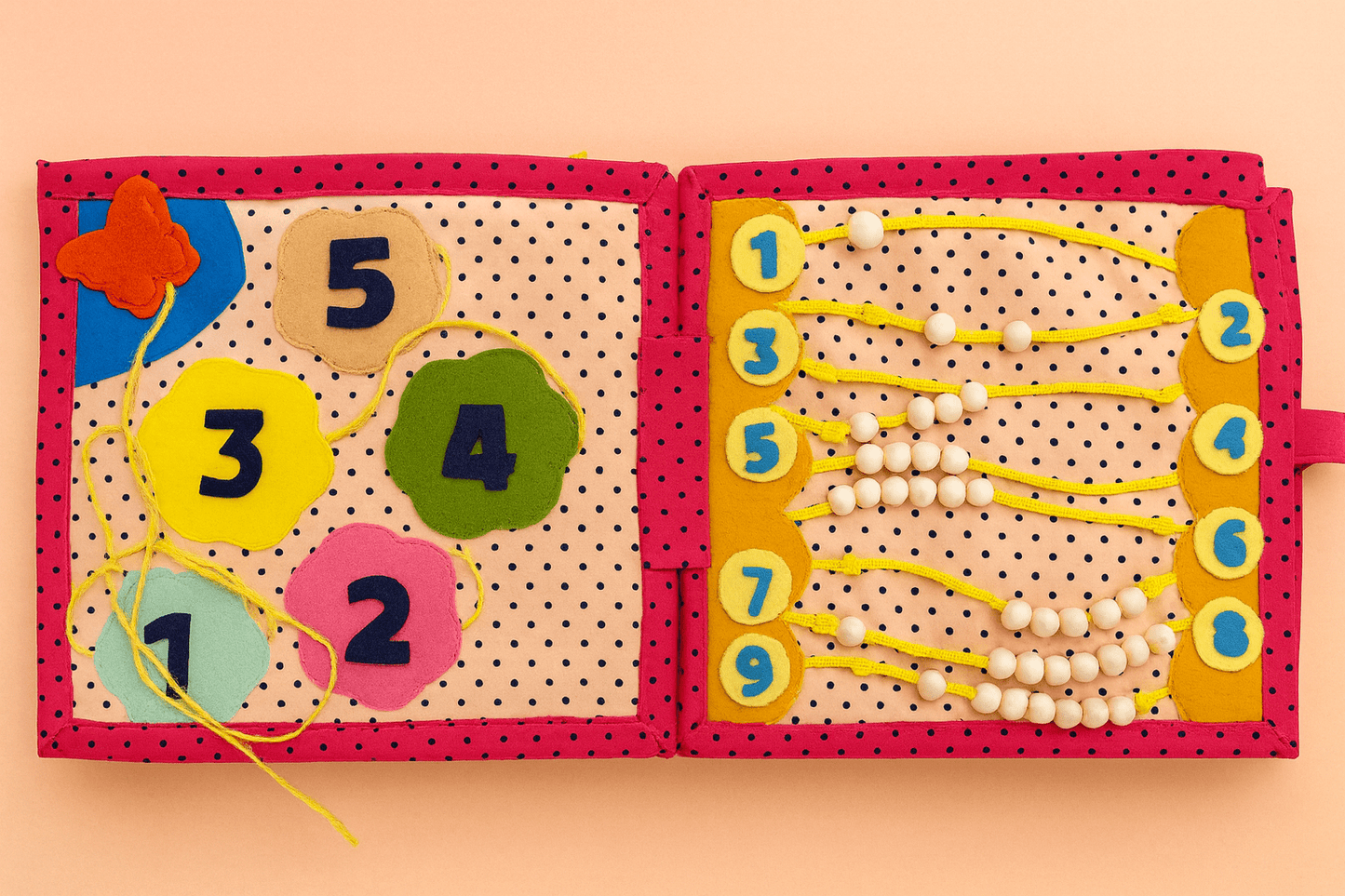 Color Number and Shapes Handcrafted Felt Quiet book ( 21 cm *21 cm) - yarnandyawn