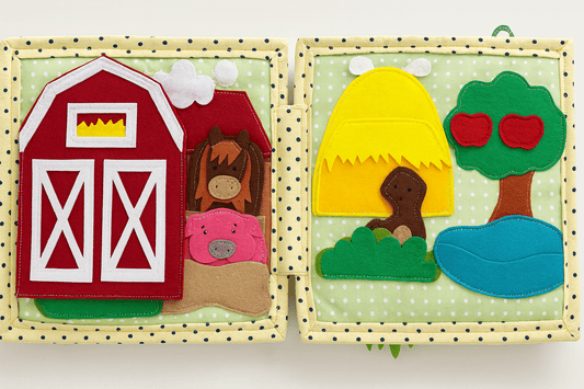 Animal Quiet Book – Farm, Jungle &amp; Sea Adventure ( 6 pages) 8 *8 inches - yarnandyawn