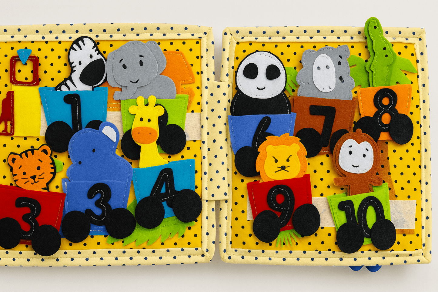 Animal Quiet Book – Farm, Jungle &amp; Sea Adventure ( 6 pages) 8 *8 inches - yarnandyawn