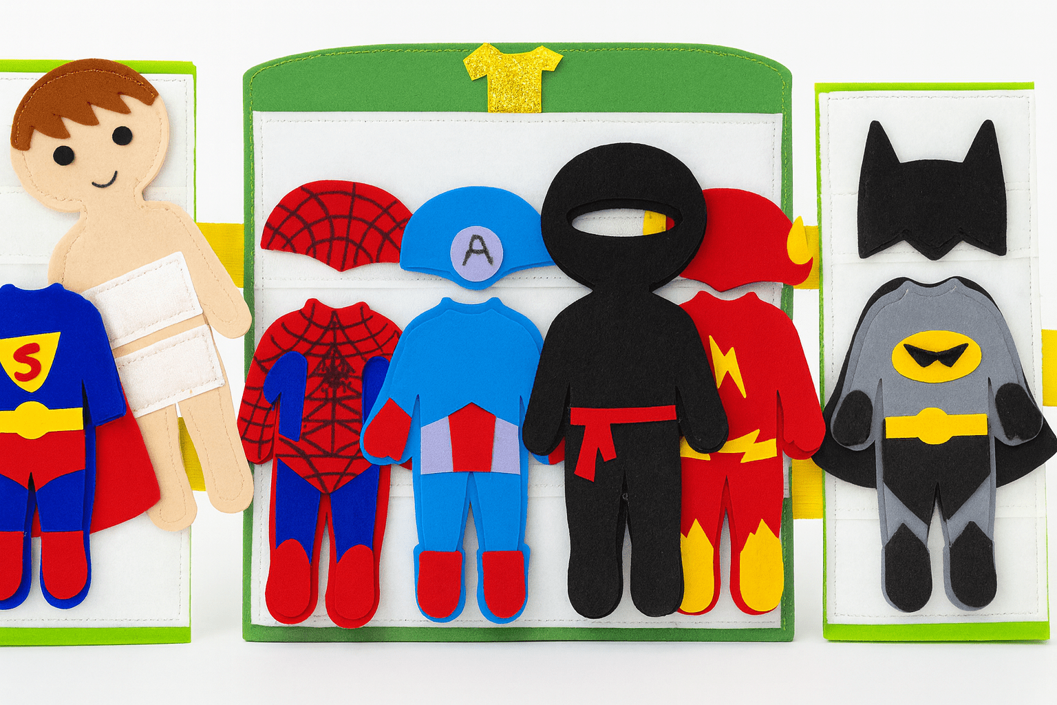 Felt Superhero Dress - Up Set | Mix & Match Outfits - yarnandyawn