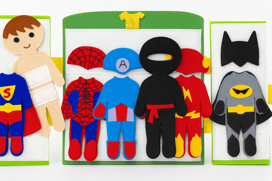 Felt Superhero Dress - Up Set | Mix & Match Outfits - yarnandyawn