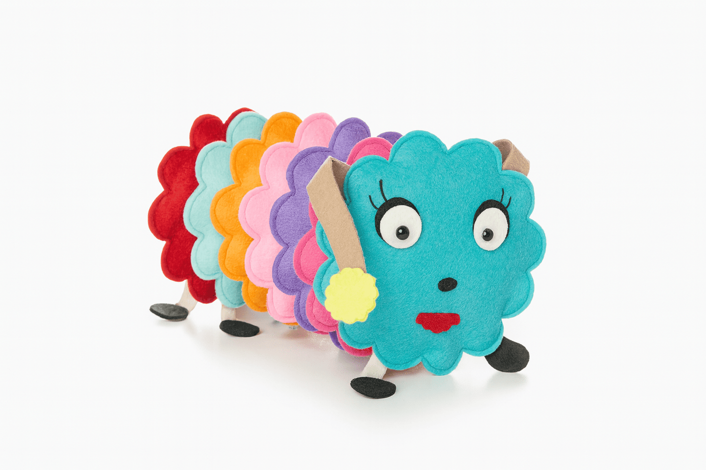 Stackable Felt Caterpillar Toy – Montessori Hand - Eye Coordination & Travel Learning Toy - yarnandyawn