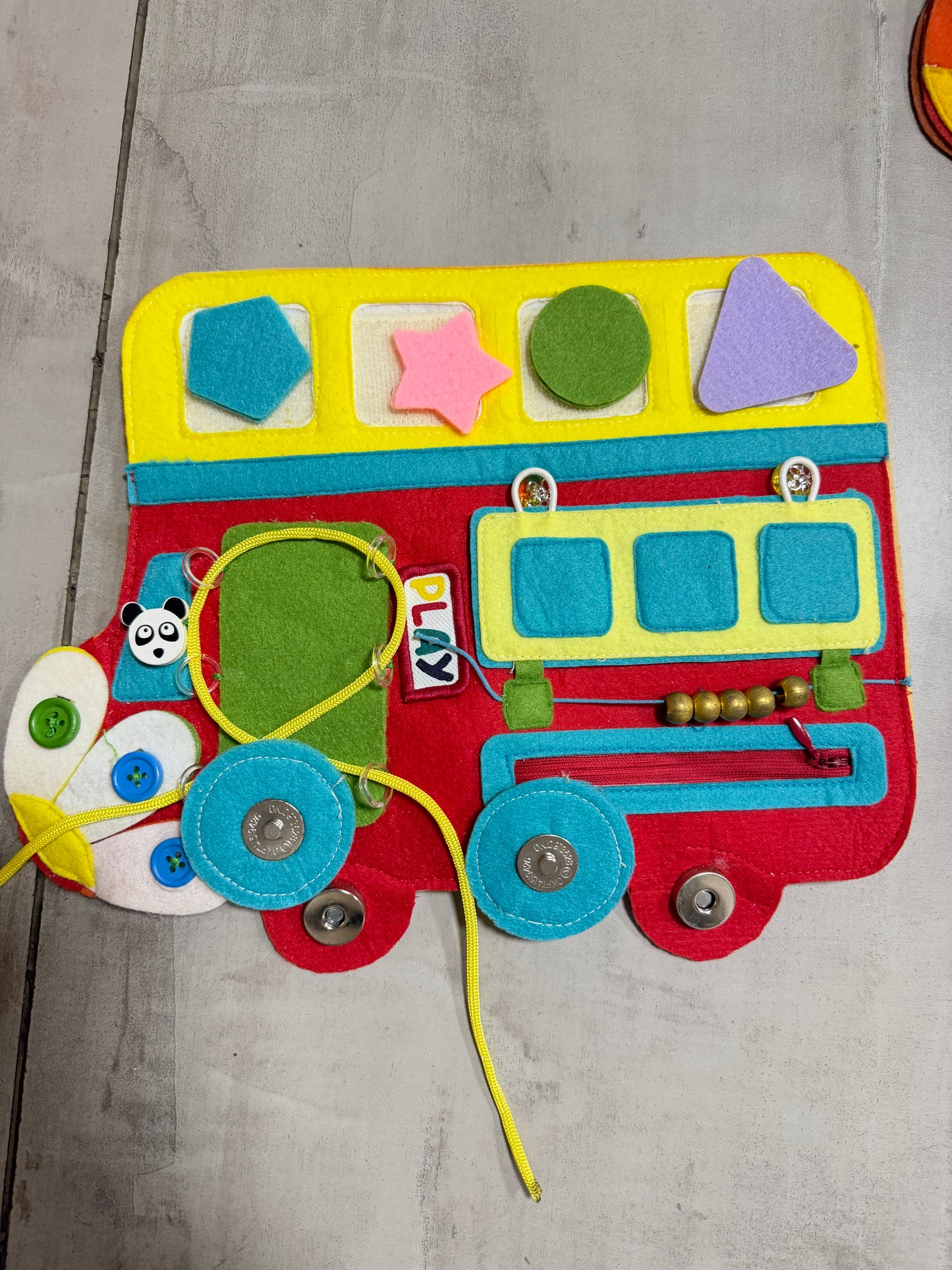 Montessori busy board -travel toy-Bus