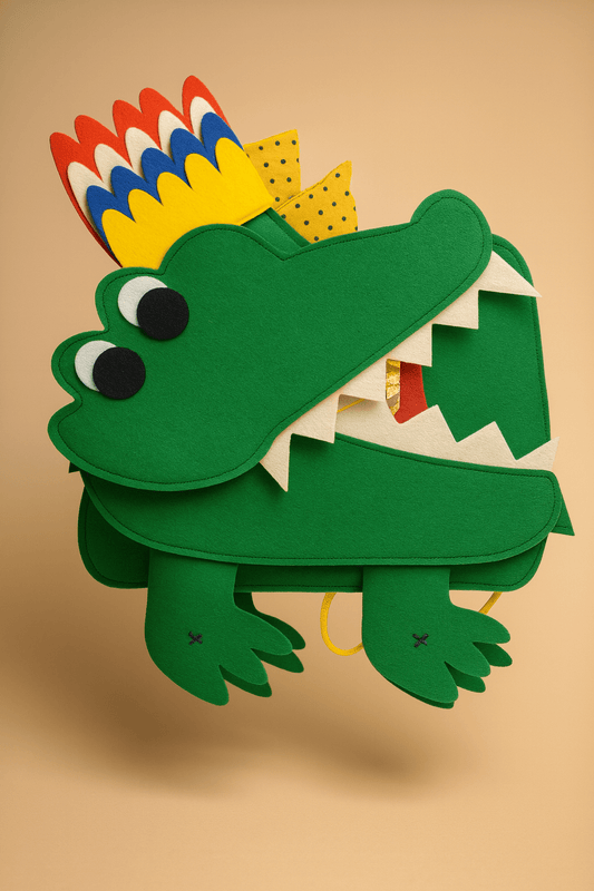 Crocodile Busy Board Felt Toy – Montessori Skill Builder & Pretend Play Adventure - yarnandyawn