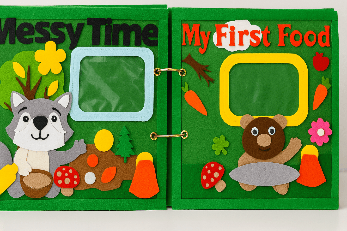 Handmade Felt Baby Memory Book – First Year Keepsake | Personalized Photo Book for Baby Milestones - yarnandyawn