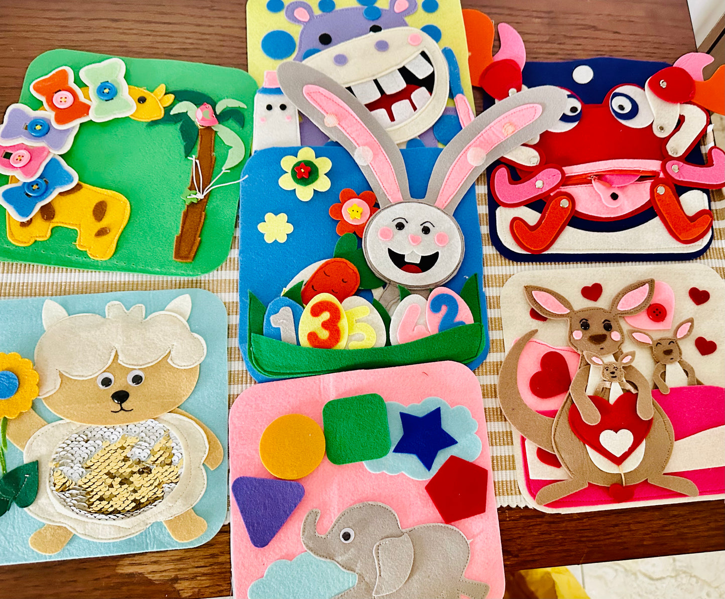 Animal Quiet Book (9 pages ) 8 inch *8 inch - yarnandyawn